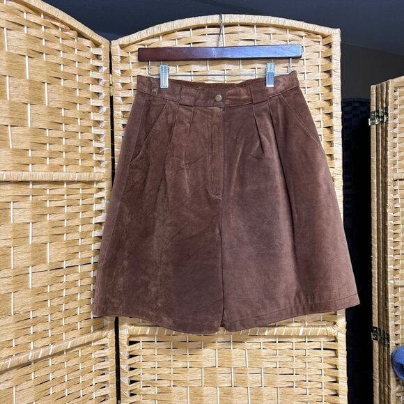 International Leather Collection Womens Vintage Short Size 9/10 Brown Suede - Picture 8 of 9
